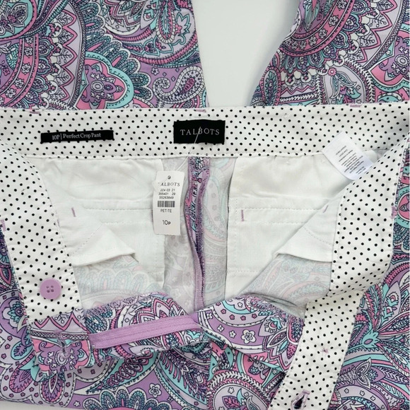 Talbots NWT Paisley Capri Skimmer Pants Size 10 Petite - Picture 3 of 11